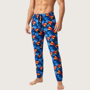 Superman Logo Men's Cotton Pant - Blue