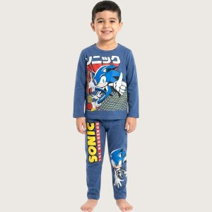 Sonic Boys Full Sleeves Pajama Set KHAFIF - Blue