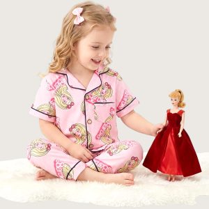 Barbie Girls Front Open Pajama Set - Baby Pink
