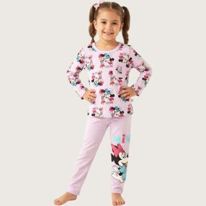 Dance Minnie Girls Cotton Pajama Set - Purple