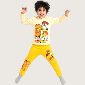 Garfield Boys Cotton Pajama Set - Yellow