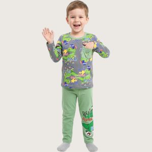 Best Play Boys Cotton Pajama Set - Grey Green