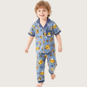 Hakuna Matata Boys Front Open Pajama Set - Blue