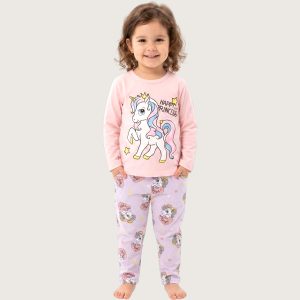 Happy Princess Girls Full Sleeves Pajama Set KHAFIF - Pink