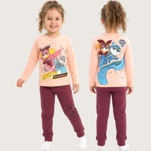 Mighty Heroes Girls Cotton Pajama Set - Brown