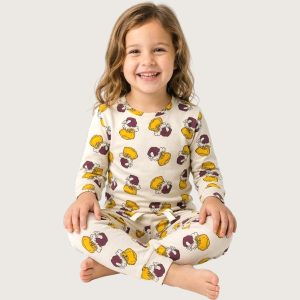 Teddy Girls Pajama Set - Cream