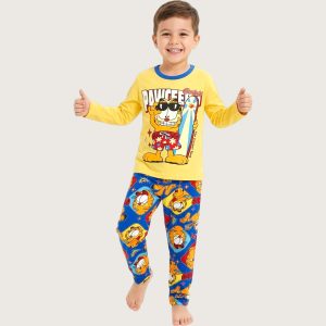 Garfield Boys Cotton Pajama Set - Yellow Blue