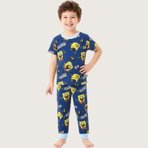 SpongeBob Boys Half Sleeves Pajama Set - Navy