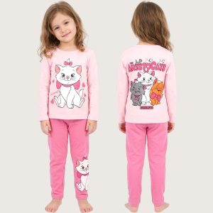 Cool Cats Girls Cotton Pajama Set - Pink