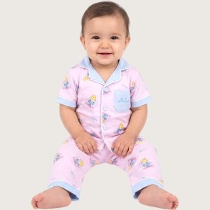 Princess Infant Girls Front Open Pajama Set - Pink