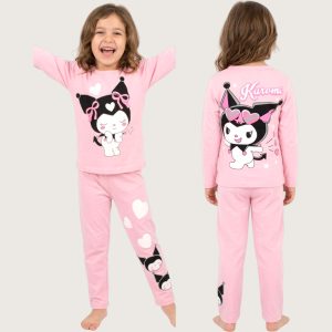 Kuromi Girls Cotton Pajama Set - Pink