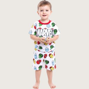 Marvel Face Boys Shorts Set PRIMARK - White