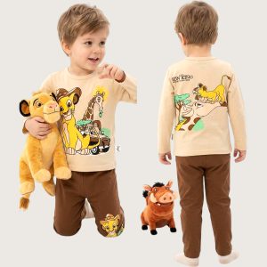 The Lion King Boys Full Sleeves Pajama Set KHAFIF - Brown