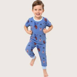 Mini Spiderman Boys Half Sleeves Pajama Set - Blue