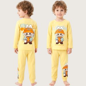 Labubu Boys Full Sleeves Pajama Set KHAFIF - Yellow
