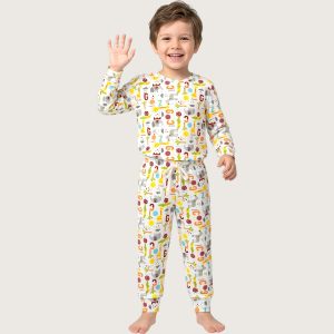 Alpha Design Boys Pajama Set - White