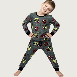 Deadpool Boys Pajama Set - Grey