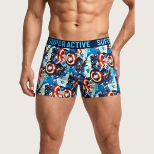 Capt. America Men's Boxer (XL) - Blue