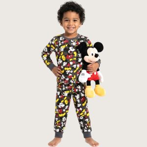 Mickey Boys Full Sleeves Khafif Pajama Set MCHAKKY - Dark Grey