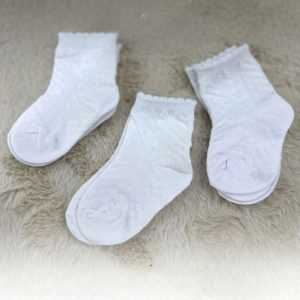 Girls Socks 3 Pcs Set Long - White