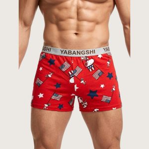 Snoopy Flag Men's Boxer (XL) - Red