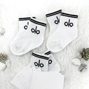 Aloyoga Kids School Socks - White