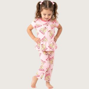 Barbie Bow Girls Half Sleeves Pajama Set - Pink