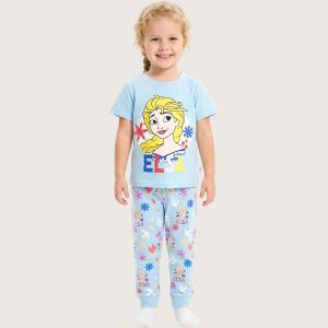 Elsa Girls Half Sleeves Pajama Set - Blue