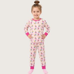 Daisy Star Girls Full Sleeves Pajama Set MCHAKKY - Pink