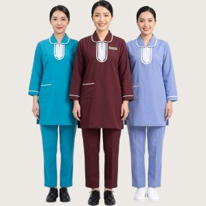 Lace Maid Uniforms Kreb Jumbo Size Punjabi يونيفورم كريب - Maroon Purple Ferozi