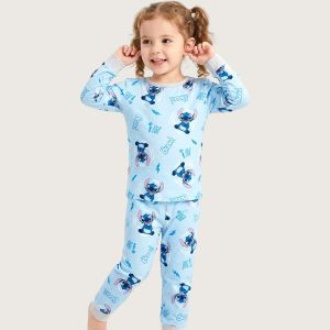 Stitch Boom Girls Pajama Set KHAFIF - Sky Blue
