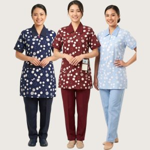 All Dots Uniforms Maid Kreb Punjabi يونيفورم كريب - Blue Maroon Navy