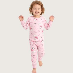 Marie Bow Love Girls Pajama Set KHAFIF - Pink