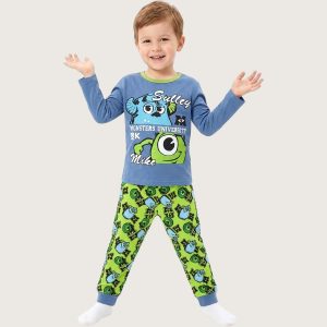 Monster Boys Full Sleeves Pajama Set KHAFIF - Blue Green