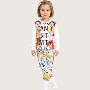 Princess Sit Girls Full Sleeves Khafif Pajama Set MCHAKKY - White