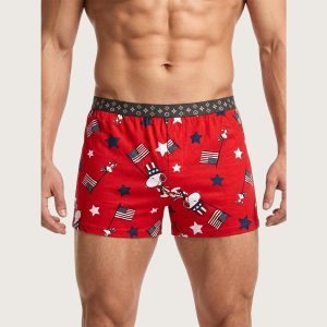 Snoopy Flag Men's Boxer (XXL) - Red