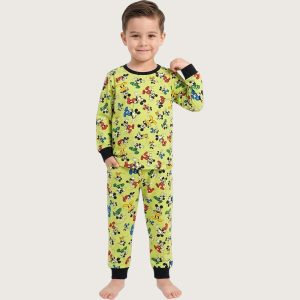 Colorful Mickey Boys Full Sleeves Pajama Set MCHAKKY - Green
