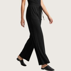 Strips Ladies Plazo Pant - Black