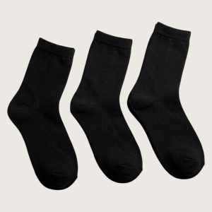 Adult Socks 3 Pcs Set - Black