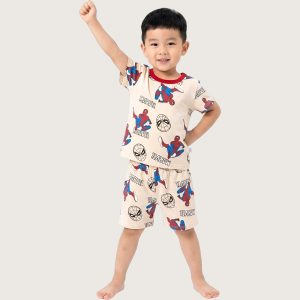 Marvel Spiderman Boys Shorts Set - Brown