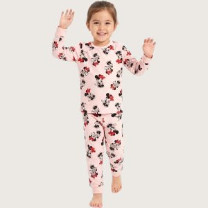 Minnie Shy Girls Full Sleeves Pajama Set KHAFIF - Pink