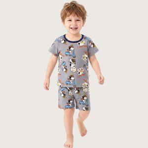 Snoopy Ride Boys Shorts Set - Grey