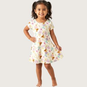 All Floral Girls Dress - White
