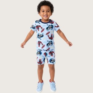 Batman Spiderman Boys Shorts Set - Blue