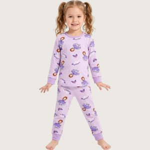 Princess Butterfly Girls Full Sleeves Pajama Set KHAFIF - Purple