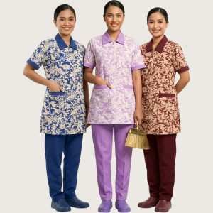 Leaves Uniforms Maid Kreb Punjabi يونيفورم كريب - Blue Maroon Purple