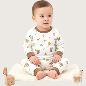 Teddy Car Infant Baby Set - Cream