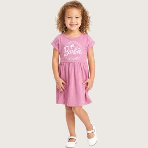 Barbie Stamp Girls Dress - Pink