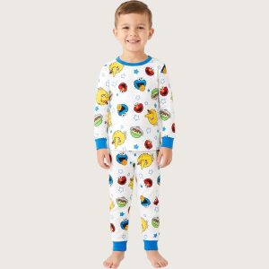 Monster Stars Boys Full Sleeves Pajama Set MCHAKKY - White