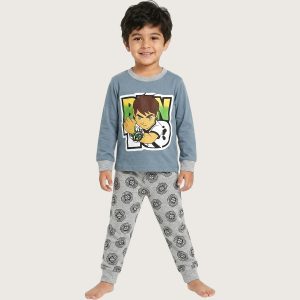 Ben 10 Boys Full Sleeves Pajama Set KHAFIF - Grey
